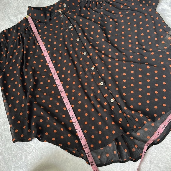 Free People Women’s Polka Dot Lightweight‎ Breathable Sheer Boho Chic Blouse S - Picture 7 of 8